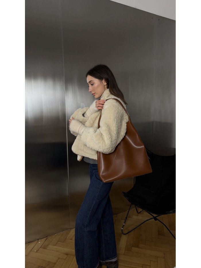 Жіноча сумка шопер 018 карамельна