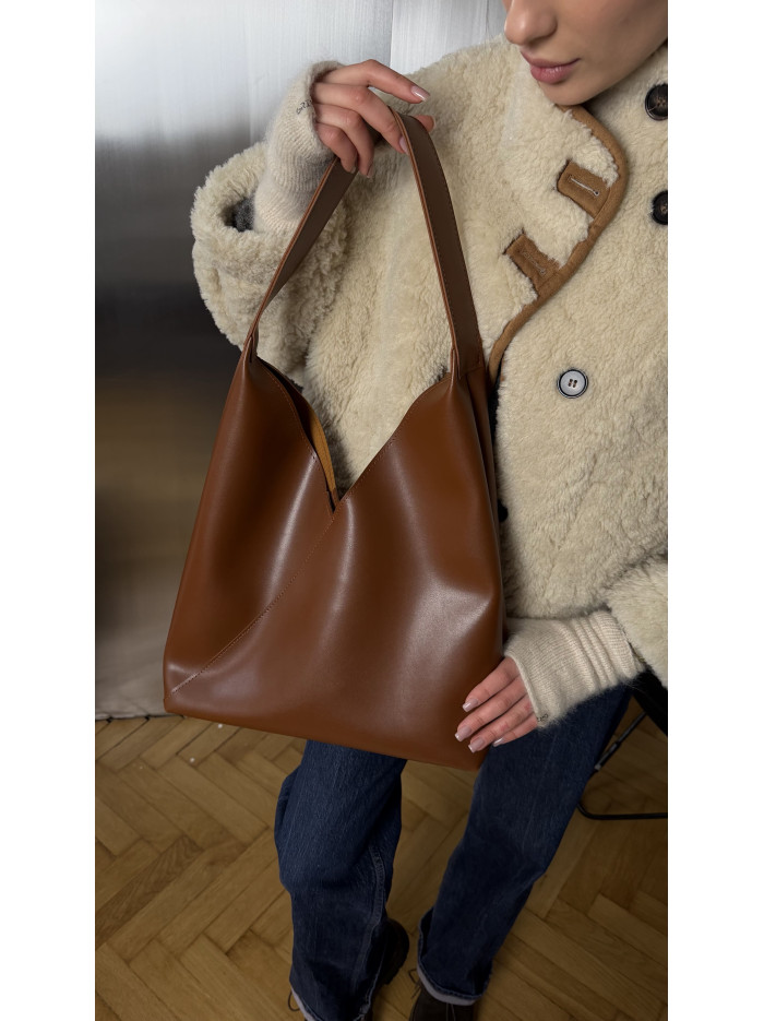 Жіноча сумка шопер 018 карамельна