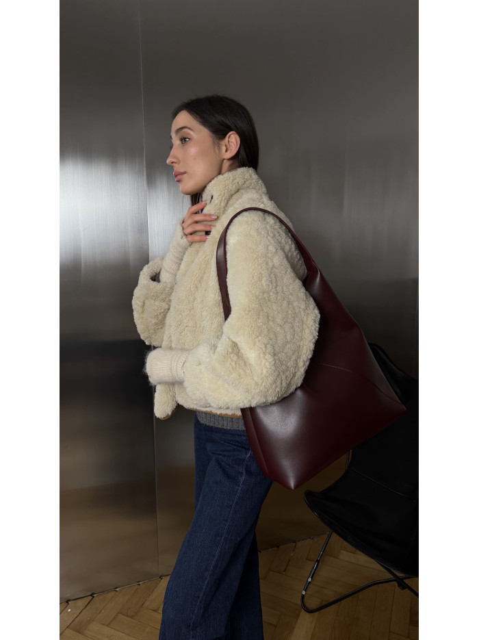 Жіноча сумка шопер 018 бордова