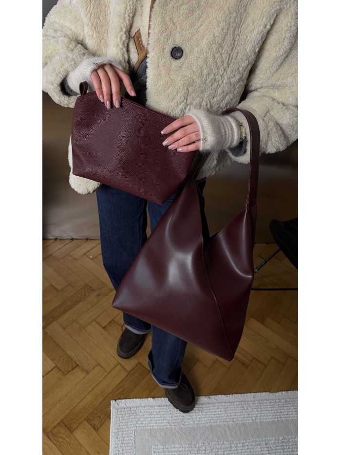 Жіноча сумка шопер 018 бордова