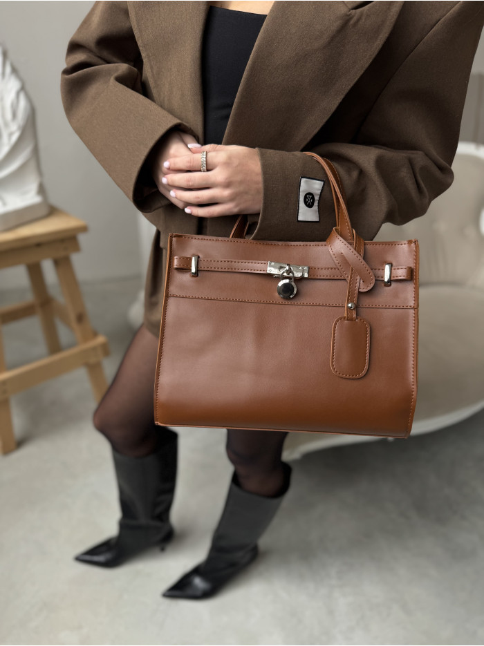 Жіноча сумка шопер карамельна 021