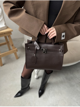 Жіноча сумка шопер шоколадна 021