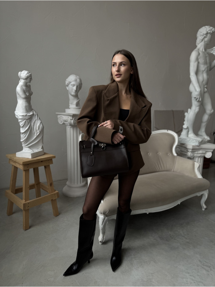 Жіноча сумка шопер шоколадна 021