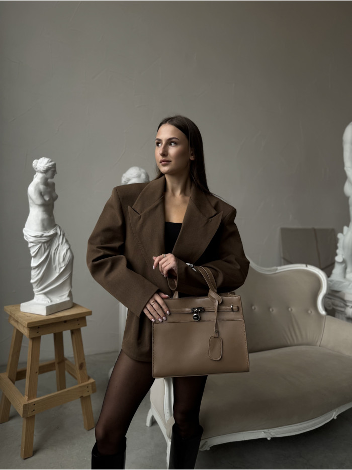 Жіноча сумка шопер мокко 021