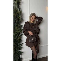 Жіноча міні сумка шоколадна 030