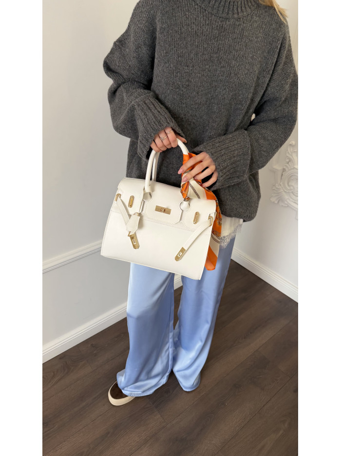 Жіноча сумка крос боді біла 038