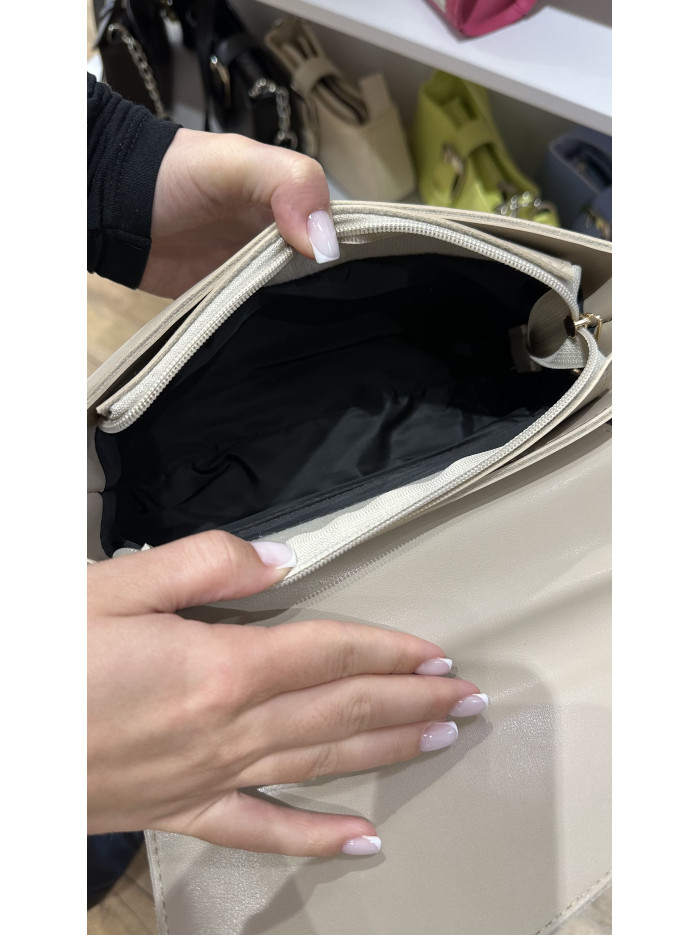 Жіноча сумка багет 042 шоколадна із замшевою вставкою