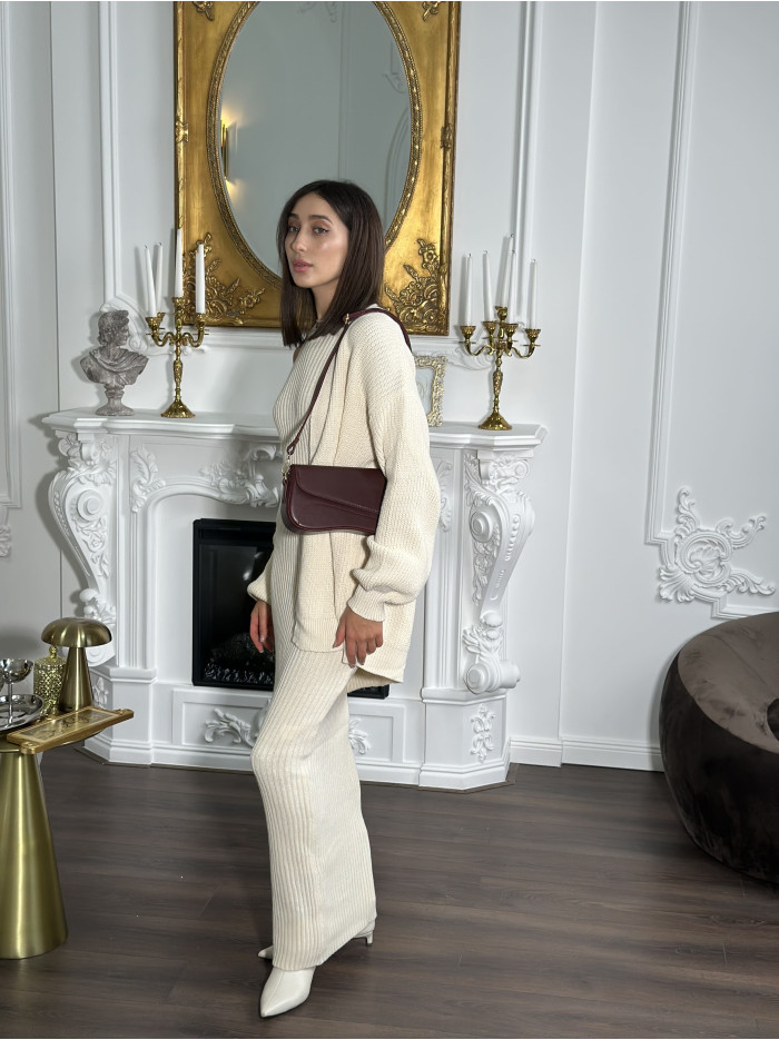 Жіноча сумка багет 042 бордова