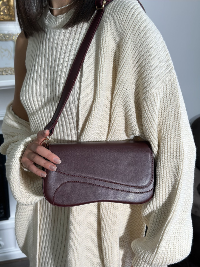 Жіноча сумка багет 042 бордова