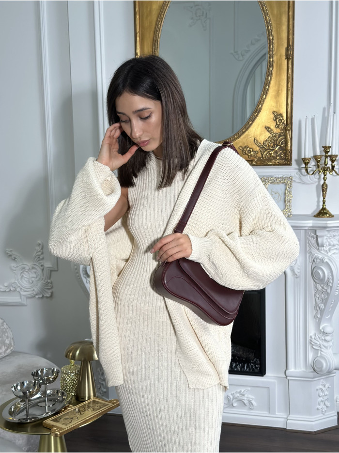 Жіноча сумка багет 042 бордова