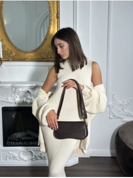 Жіноча сумка багет 042 шоколадна