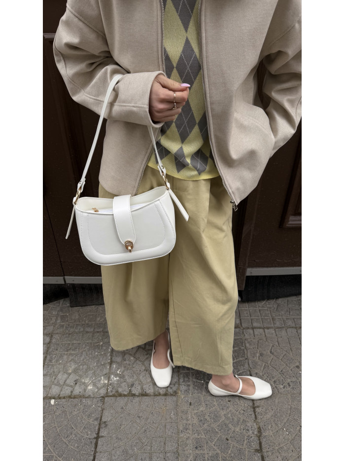 Жіноча сумка багет 043 біла