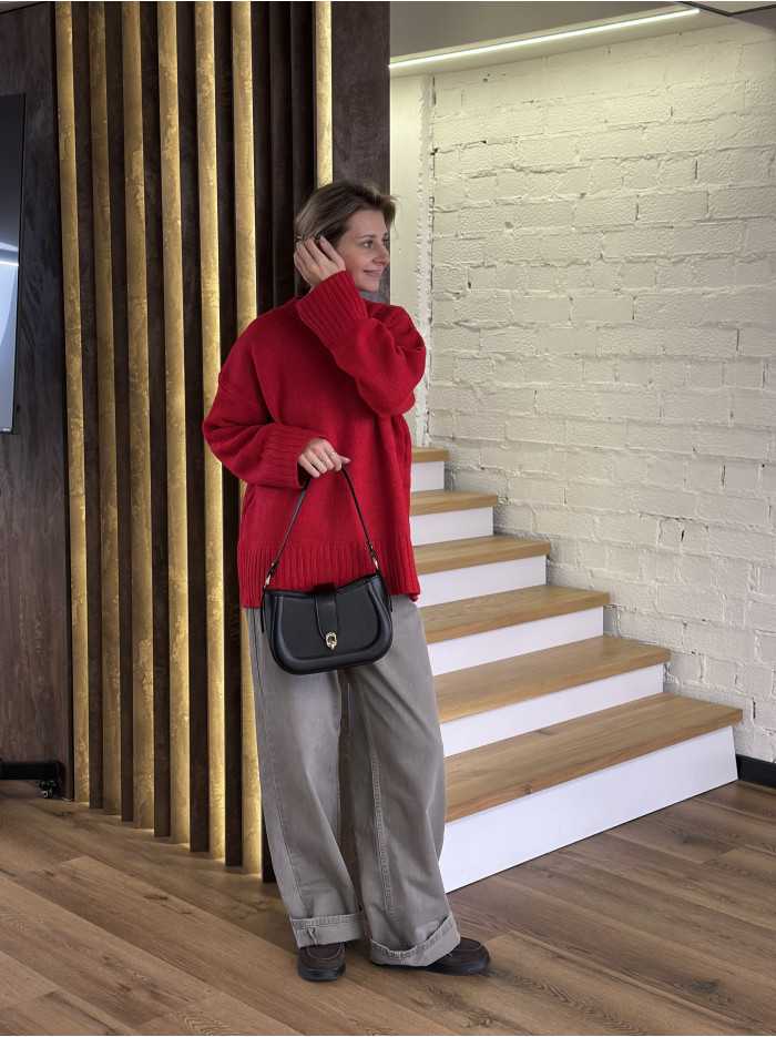 Жіноча сумка багет 043 чорна