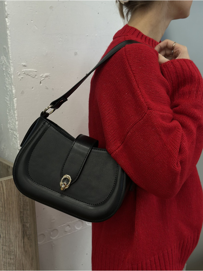 Жіноча сумка багет 043 чорна