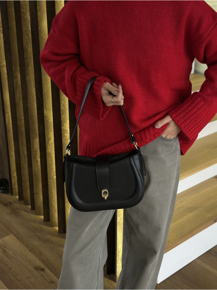 Жіноча сумка багет 043 чорна