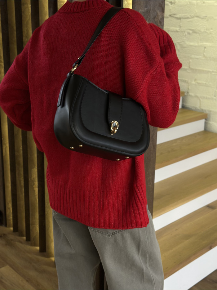 Жіноча сумка багет 043 чорна