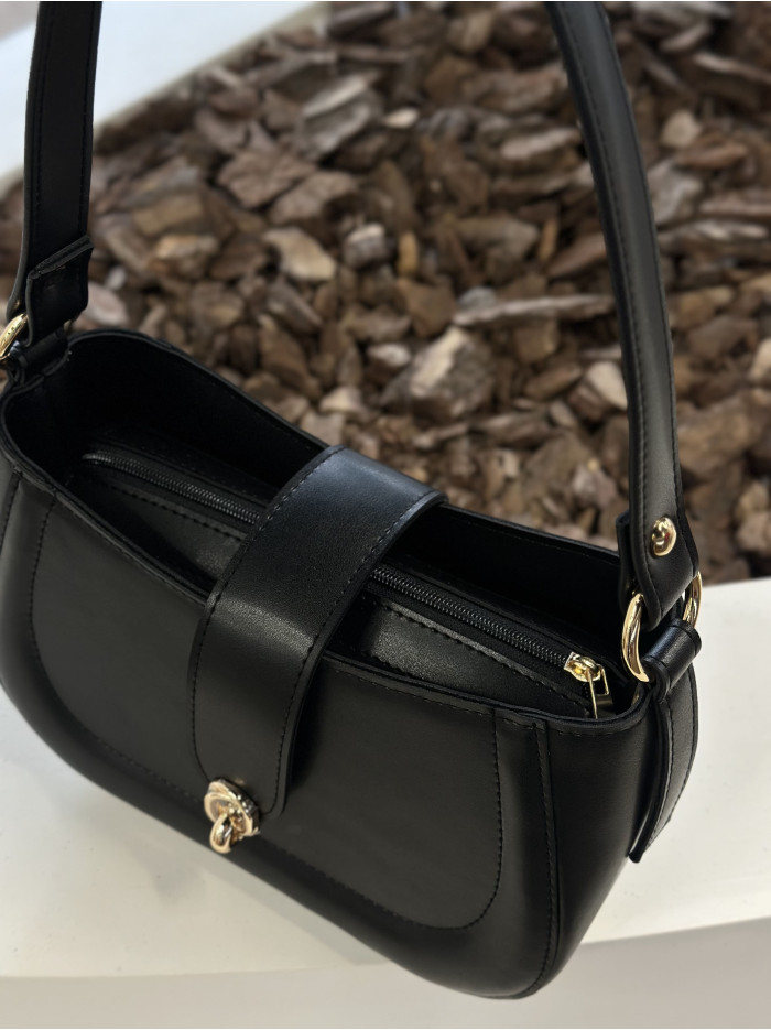 Жіноча сумка багет 043 чорна