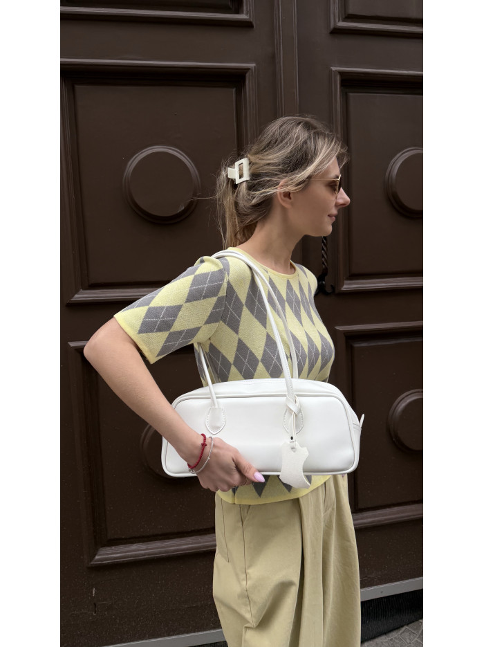 Жіноча сумка багет 051 біла