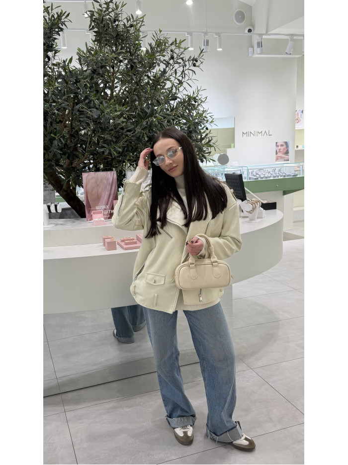 Жіноча сумка бежева крос боді 053