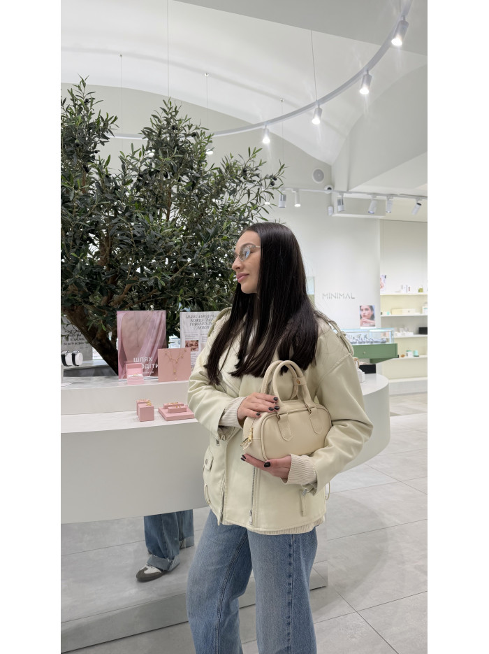 Жіноча сумка бежева крос боді 053