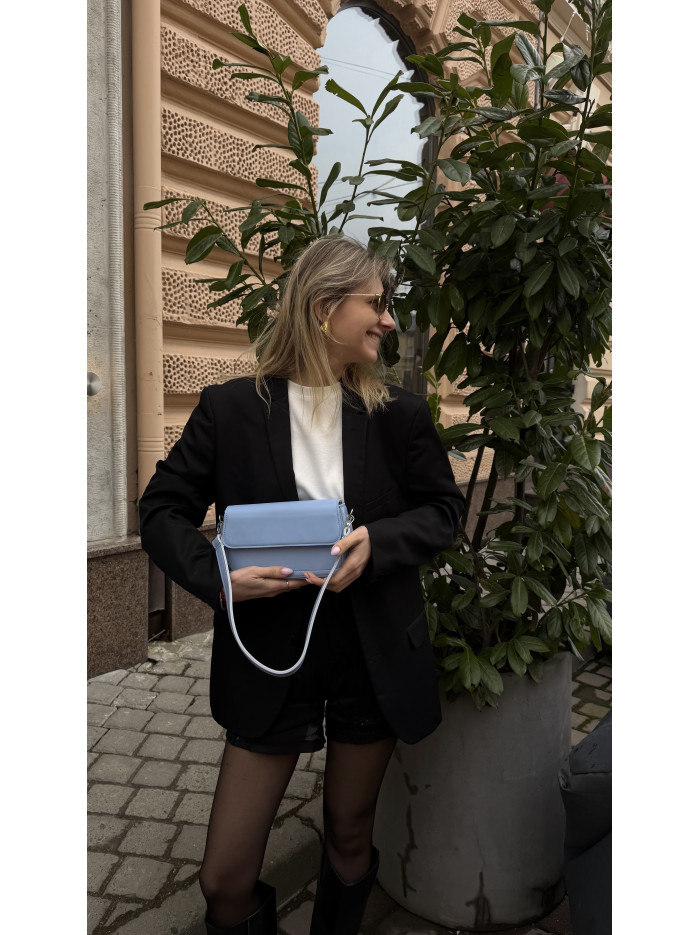 Жіноча міні сумка блакитна 054