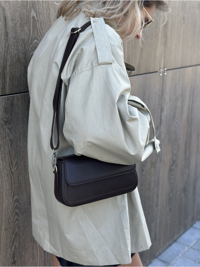 Жіноча міні сумка шоколадна 054