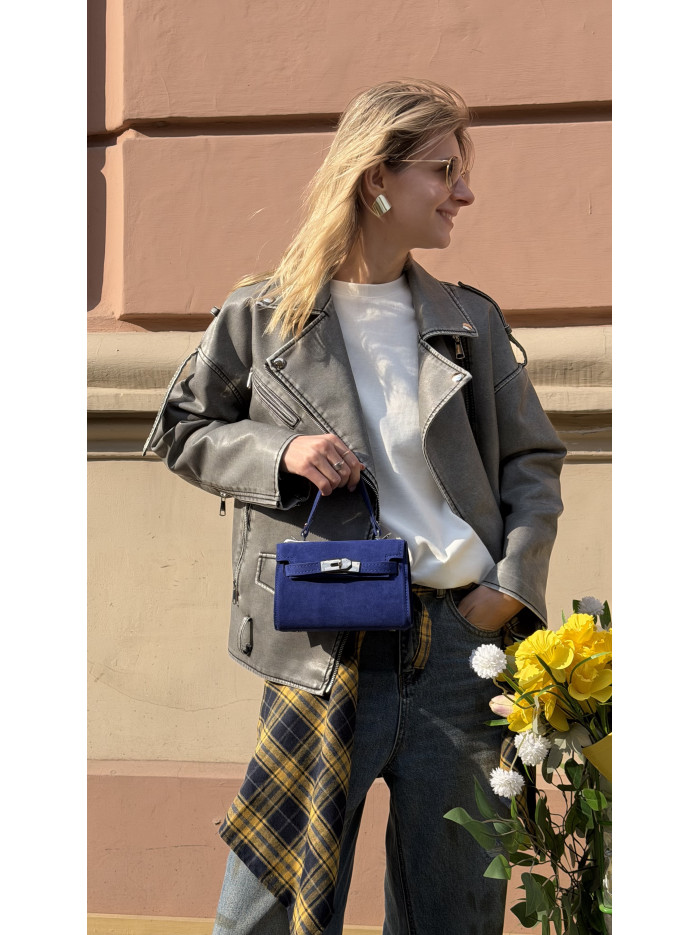 Жіноча міні сумка електрик замшева 055