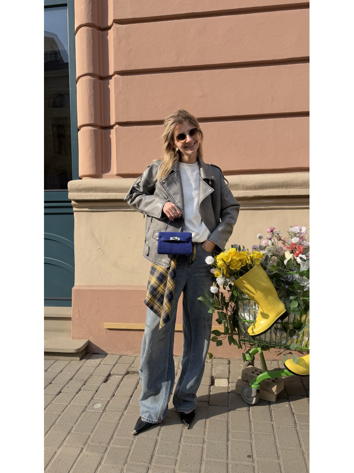 Жіноча міні сумка електрик замшева 055