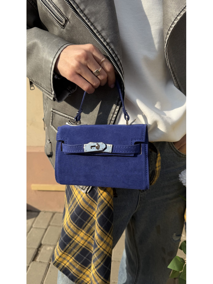 Жіноча міні сумка електрик замшева 055