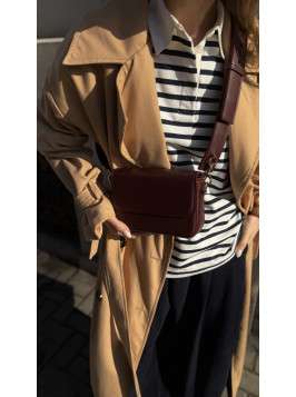 Жіноча міні сумка бордова 056