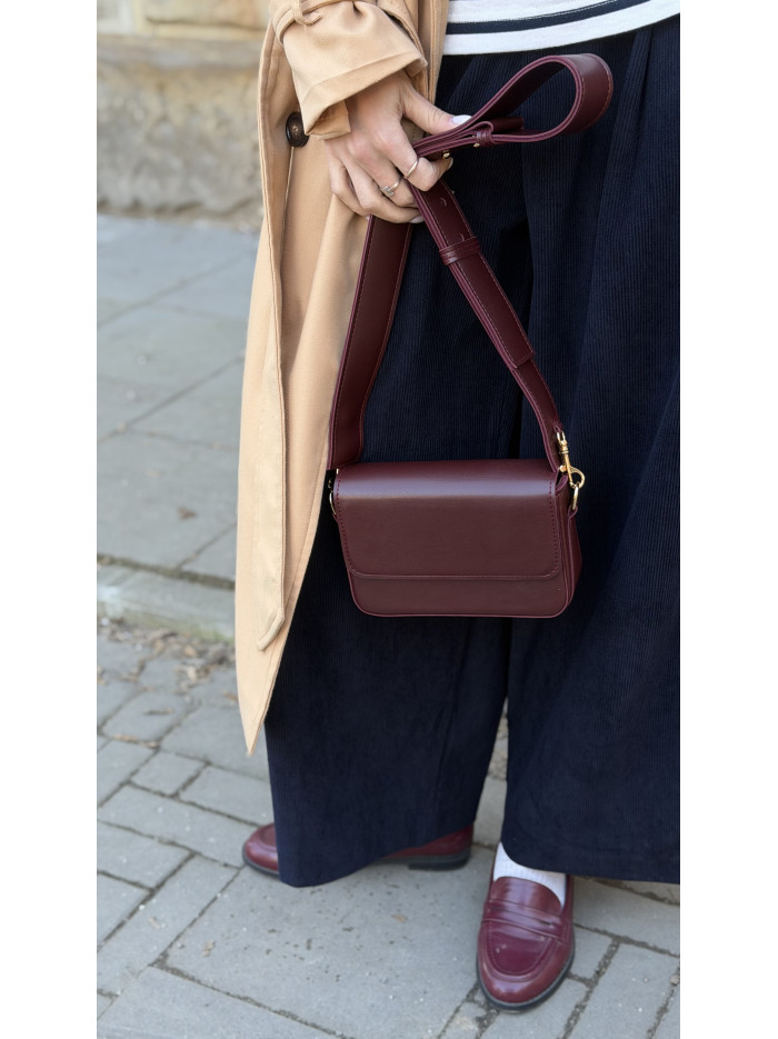 Жіноча міні сумка бордова 056