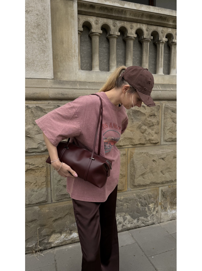 Жіноча сумка багет 058 бордова