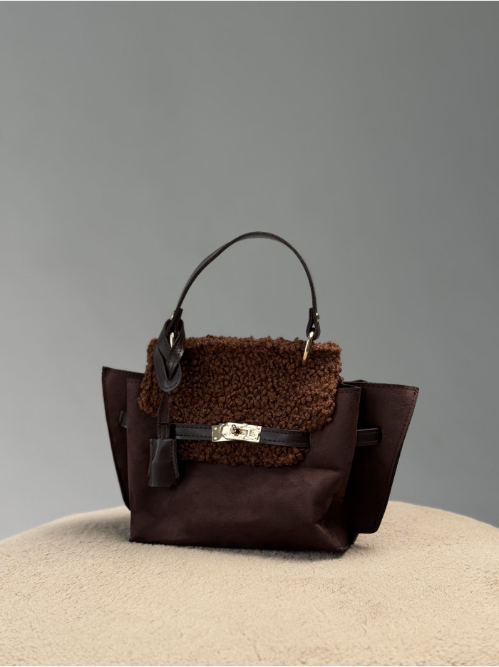 Жіноча сумка крос боді 061А шоколадна тедді