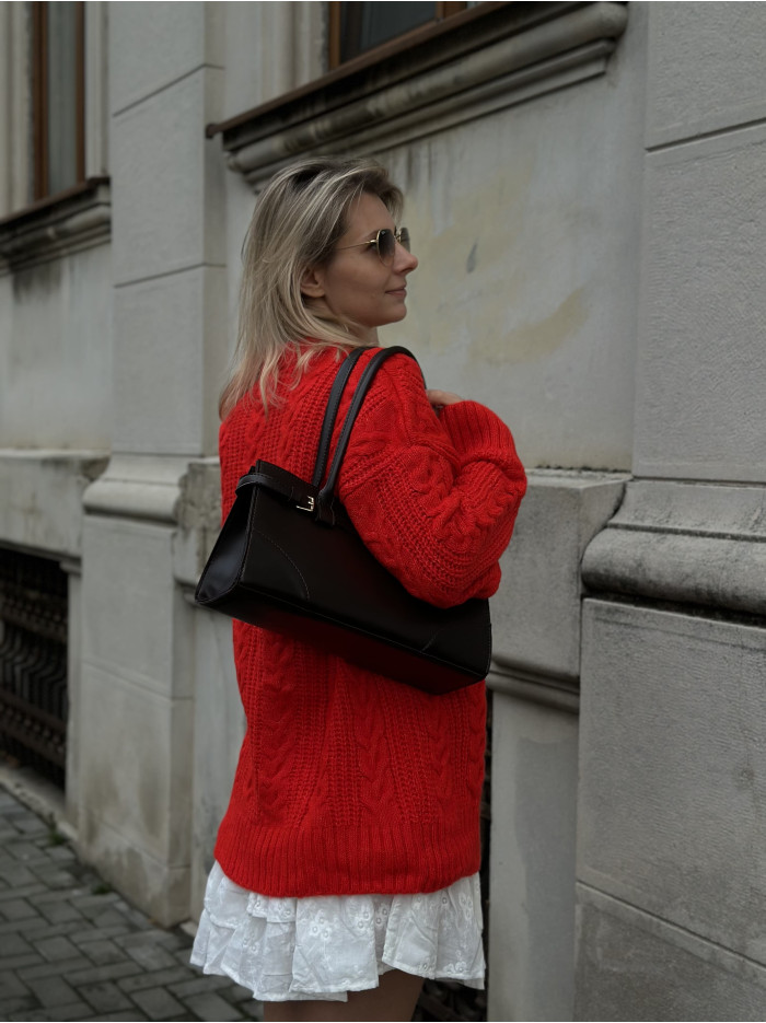 Жіноча сумка багет 073 шоколадна