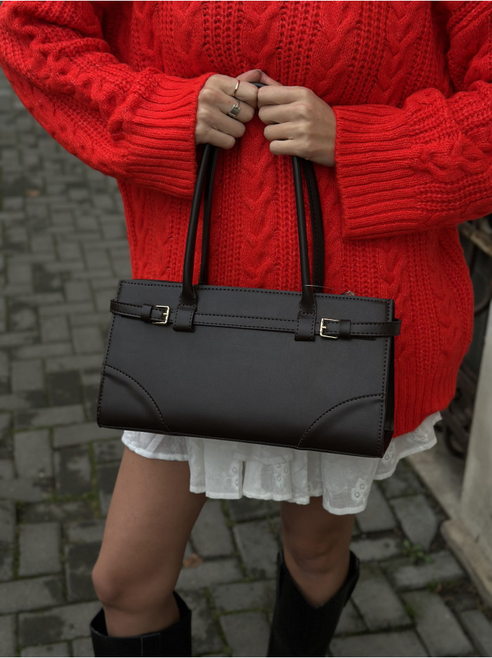 Жіноча сумка багет 073 шоколадна