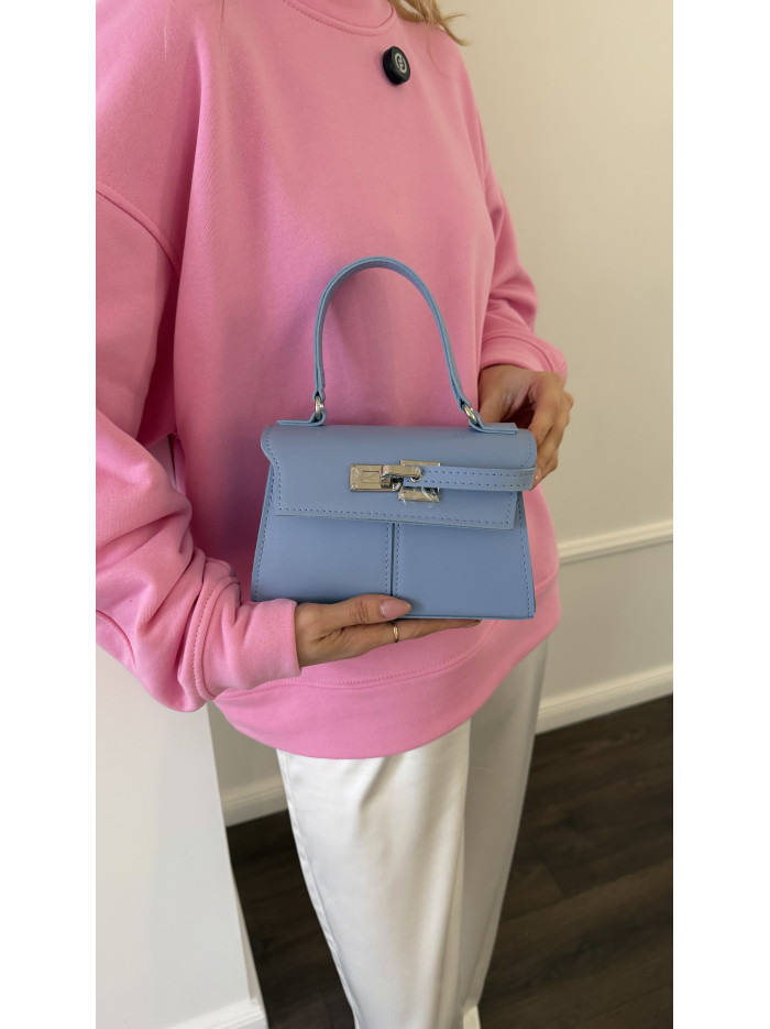 Жіноча міні сумка блакитна 065