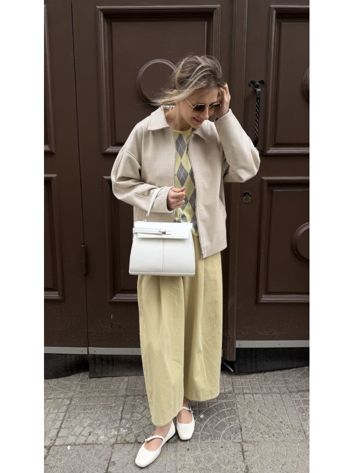 Жіноча сумка крос боді біла 065А