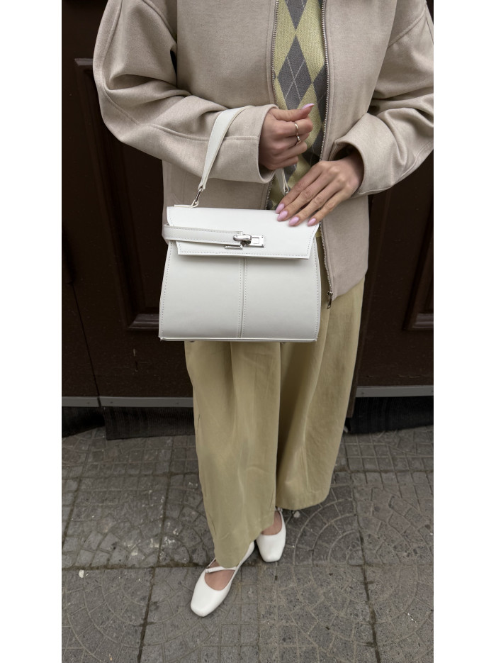 Жіноча сумка крос боді біла 065А