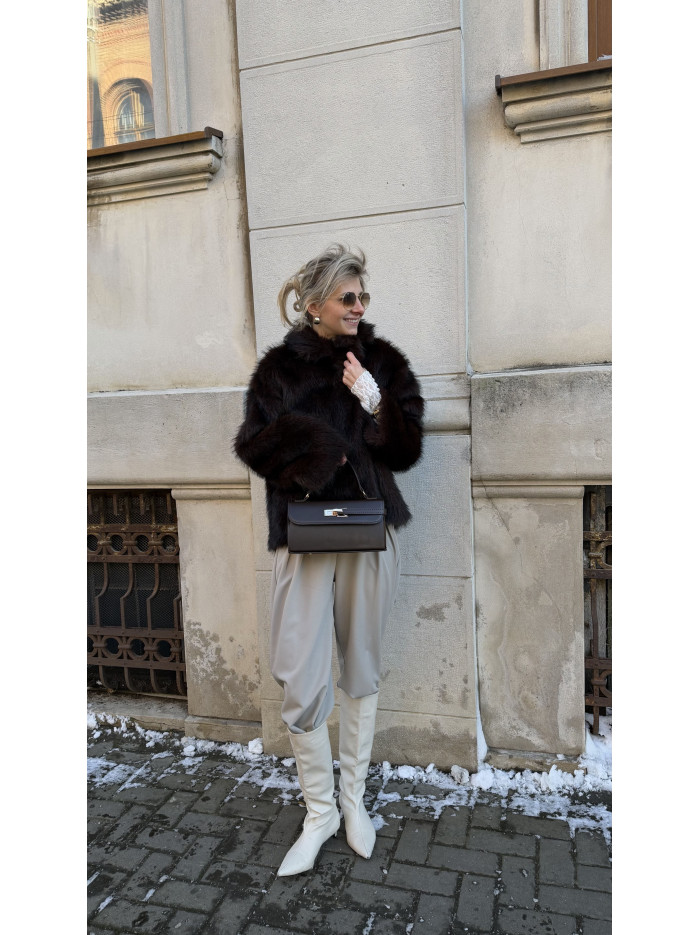 Жіноча міні сумка шоколадна 065В