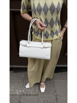 Жіноча сумка багет 073 біла