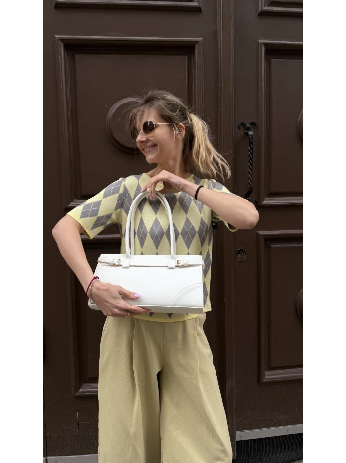 Жіноча сумка багет 073 біла