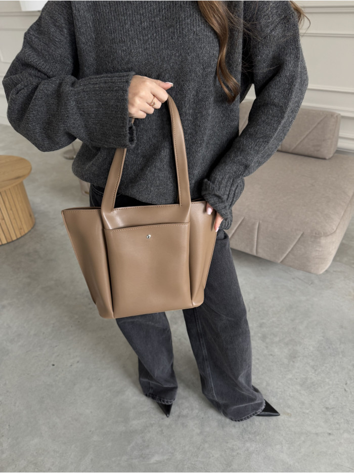 Жіноча сумка шопер мокко 17-20