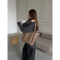 Жіноча сумка шопер мокко 17-20