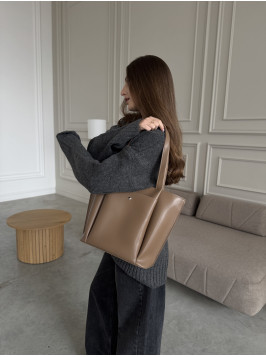 Жіноча сумка шопер мокко 17-20