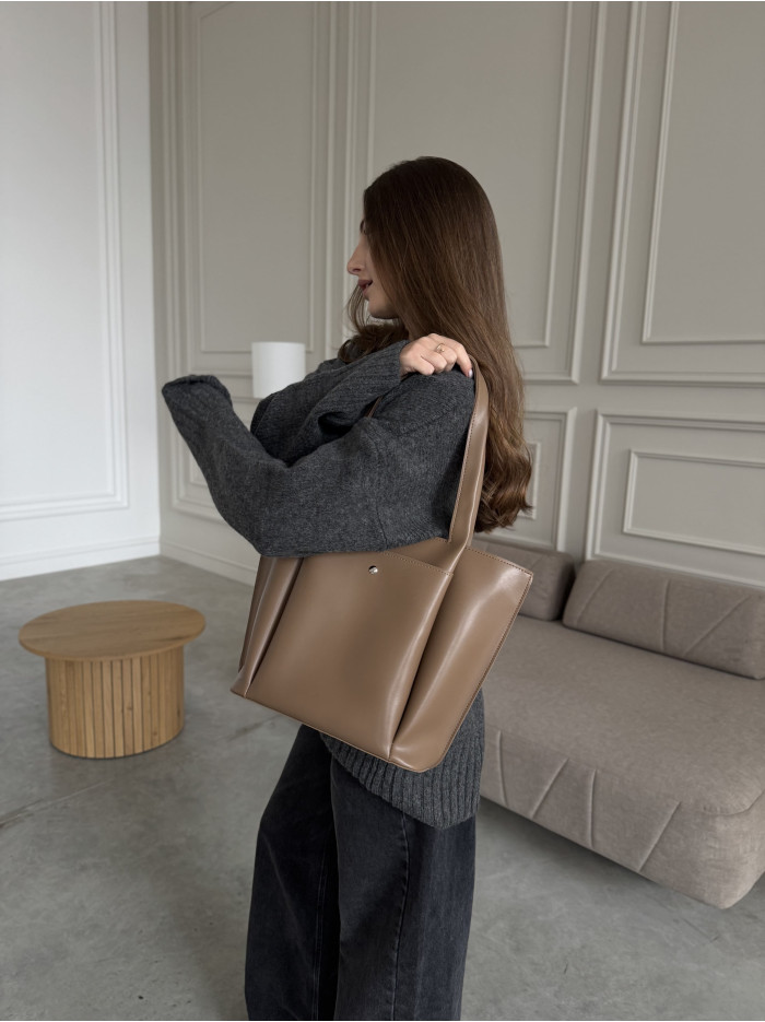 Жіноча сумка шопер мокко 17-20