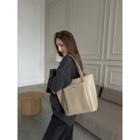 Жіноча сумка шопер бежева 17-20