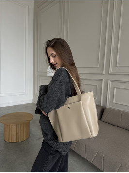 Жіноча сумка шопер бежева 17-20