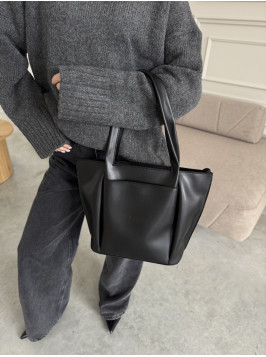 Жіноча сумка шопер чорна 17-20