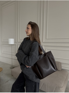 Жіноча сумка шопер шоколад 17-20