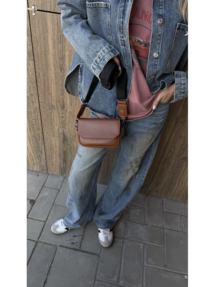 Жіноча міні сумка бордова 20-38